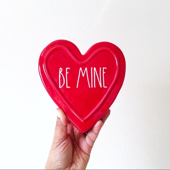 Rae Dunn Other - Rae Dunn Valentine’s Day Be Mine Red Heart Shaped Ceramic Box Home Decor